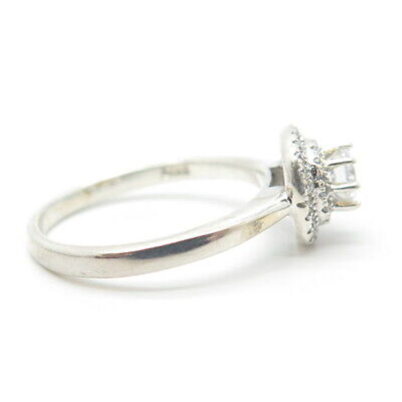 925 Sterling Silver Round-Cut C Z Ring Size 7.5 - Picture 4 of 8